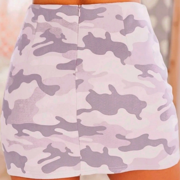 Pink Camo Print Mini Skirt - Picture 3 of 5